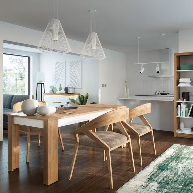 Jonas & James Lelia Extendable Rectangular Dining Table in Riviera Oak