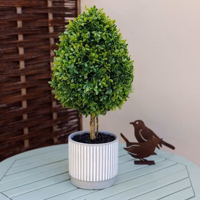 Primrose Artificial Tabletop Tree in Grey Decorative Cement Planter, Height: 51 cm