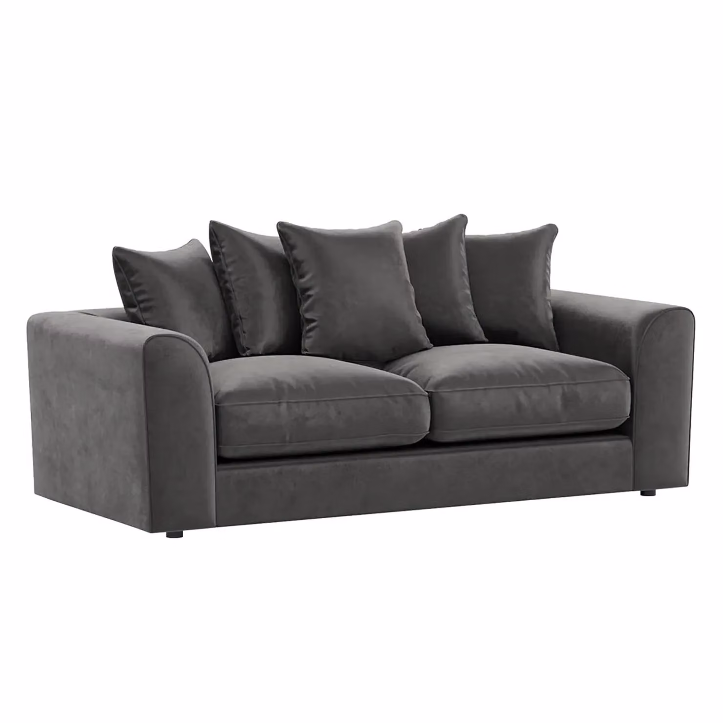 Furnishings For Less UK Brooklyn Plush Velvet Fabric Sofa Set, 3 and 2 Seater, Grey – 2