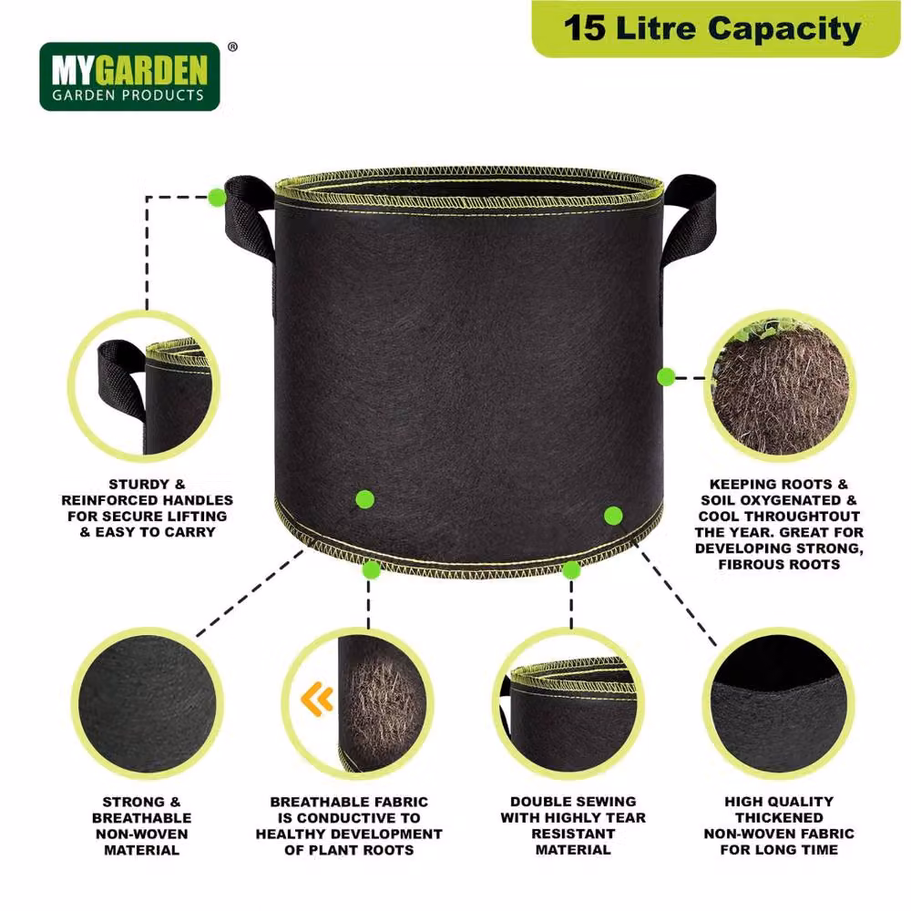 Marco Paul 15L Black Fabric Planting Pot – 5