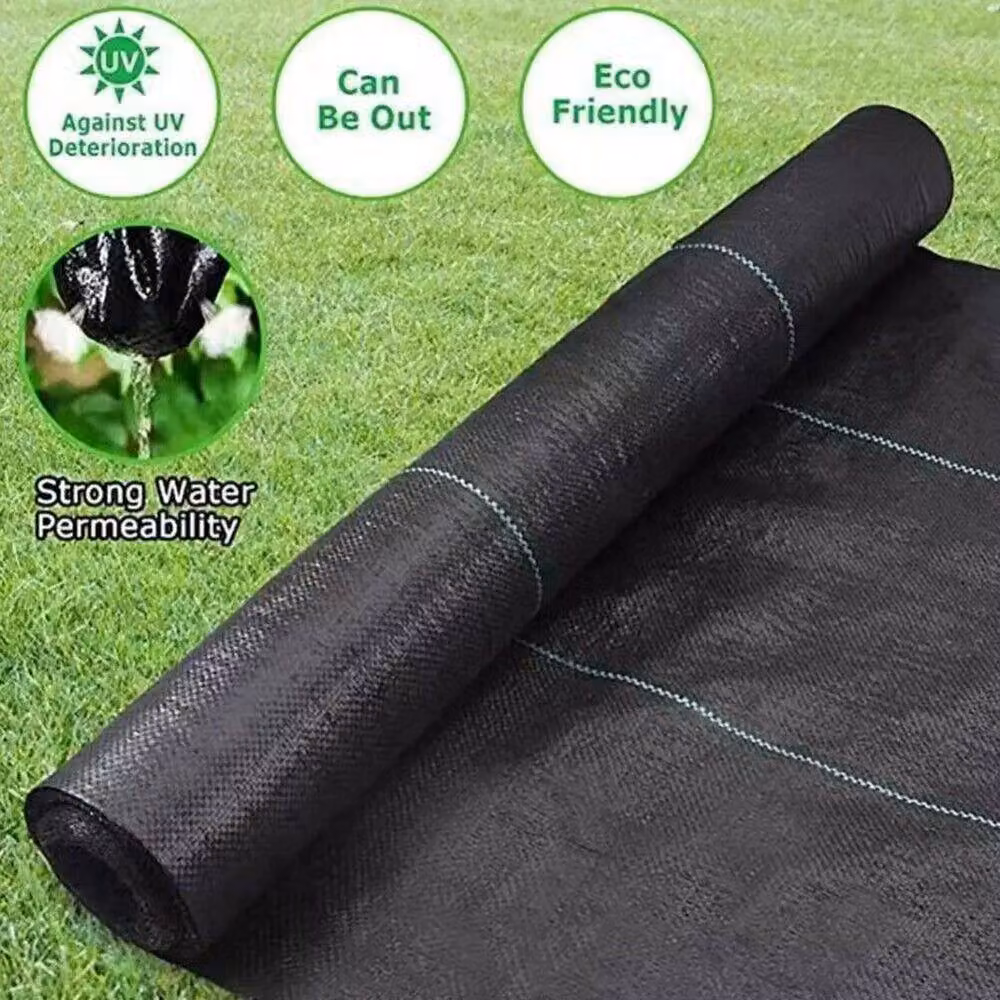 NESTLUNE Heavy Duty Weed Control Fabric Membrane in Black, W: 100 cm, H: 15 cm – 2