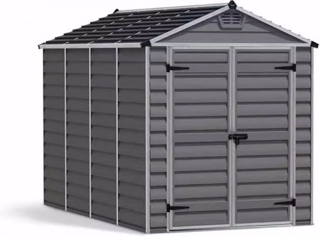 Palram Skylight Gable Garden Shed in Dark Grey, W/D/H: 185.4 x 303.6 x 217 cm