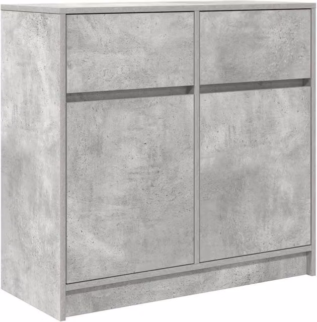 Berkfield Home Sideboard with Drawer in Concrete Grey, W/D/H: 80 x 34 x 76 cm