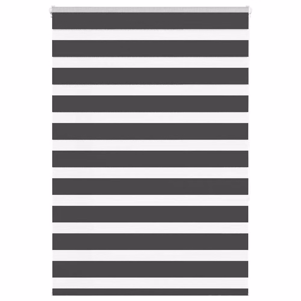 Berkfield Home Elegant Zebra Blind in Black Polyester, W: 115 cm, H: 150 cm – 2