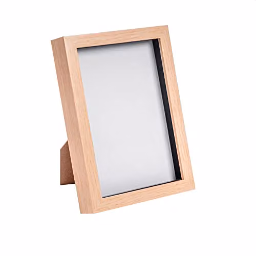 Nicola Spring Minimalist 3D Shadow Box Photo Frame, Brown, W/D/H: 23.5 x 15.24 x 3.5 cm