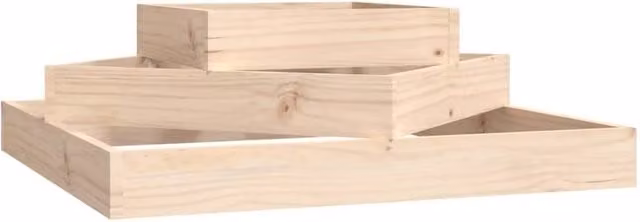 Berkfield Home Wooden Planter Tub in Brown and Beige, W: 83 cm, D: 83 cm, H: 27 cm