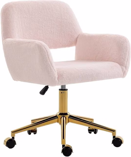 Havendro Pink Multicolour Fabric Swivel Task Chair with Adjustable Height for Home Office or Vanity Desk – 1