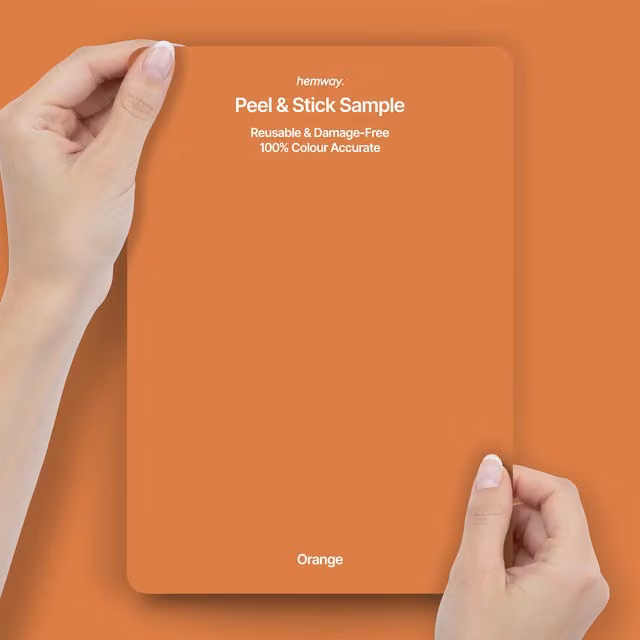 Hemway Interior Paint Sample Peel and Stick Swatch in Orange