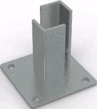 Durapost Grey Galvanised Bolt Down Corner Fencing Post Support