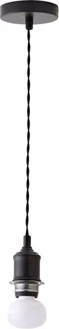 ValueLights Shaw Adjustable Rechargeable Ceiling Pendant Light Fitting in Black and Gold/Brass