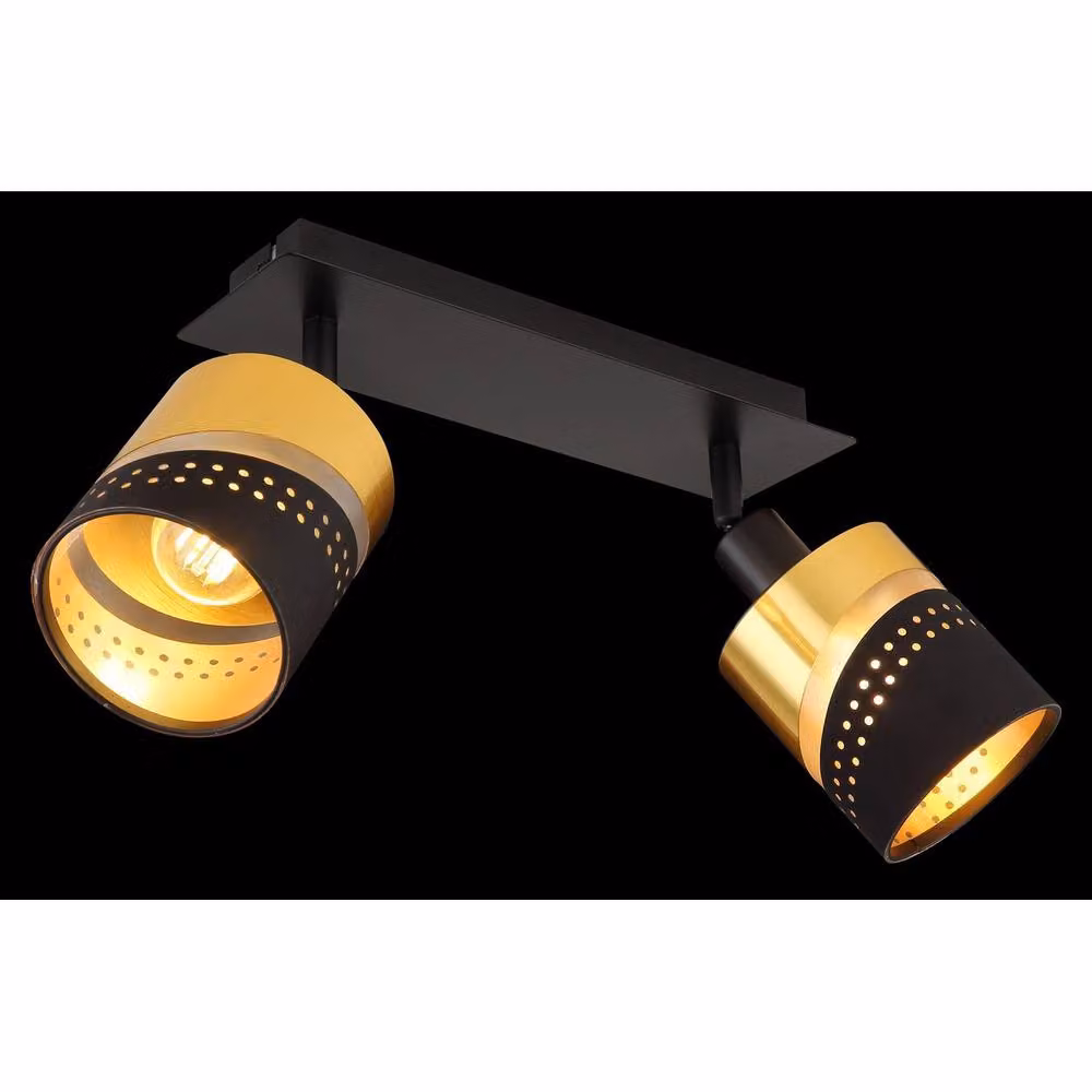 Netlighting Or Twin Ceiling Spotlight in Matt Black with 2x E14 Sockets – 3