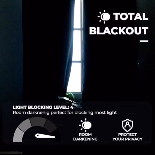 Generic Pair of Black Thermal Blackout Lining for Eyelet Curtains, 3-Pass Insulated and Sound Dampening, W: 90 cm x H: 54 cm – 3
