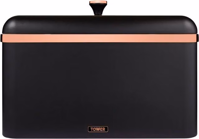 Tower Cavaletto Airtight Metal Bread Bin in Black and Gold, W/D/H: 23.0 x 24.0 x 33.0 cm – 8