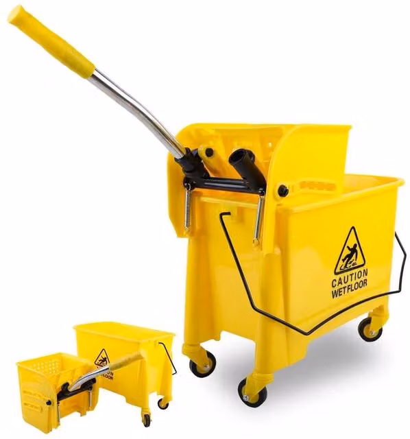 VOGREX 20 L Commercial Mop Bucket and Wringer in Yellow