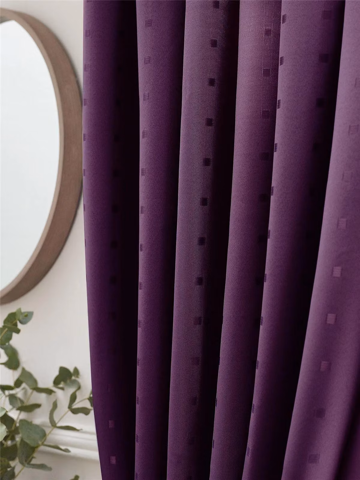 Livinluxury Purple Opaque Pencil Pleat Curtains, W: 229 cm, H: 274 cm – 6
