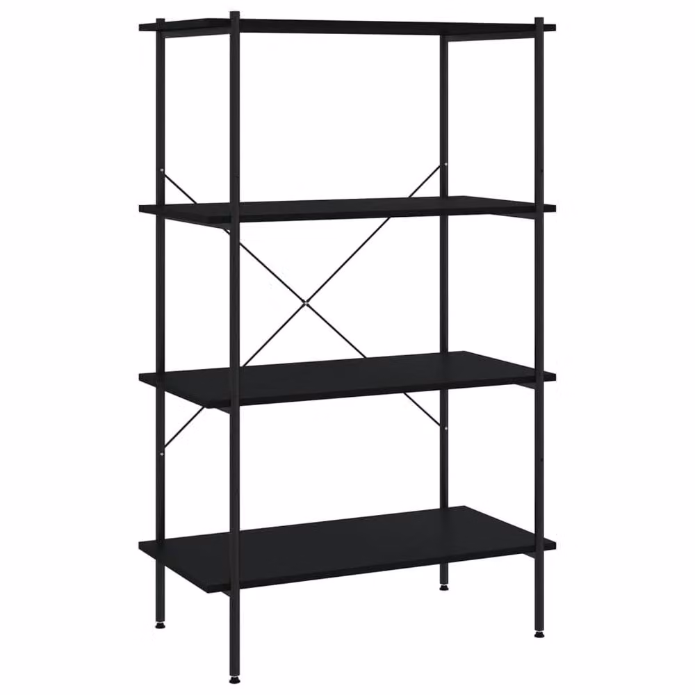 Berkfield Home Sturdy 4-Tier Shelving Unit in Black, W/D/H: 80 x 40 x 130 cm – 3