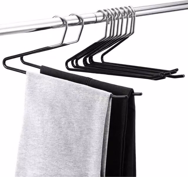 Havendro 20 Pack Heavy Duty Black Metal Non-Slip Space Saving Trouser Hangers