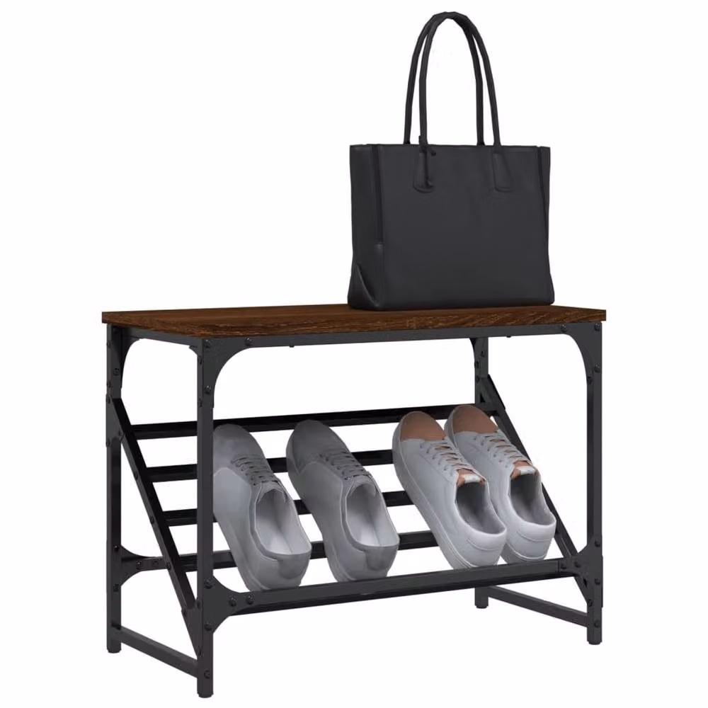 Berkfield Home Brown Oak Shoe Rack, W/D/H: 60 x 30 x 45 cm – 3