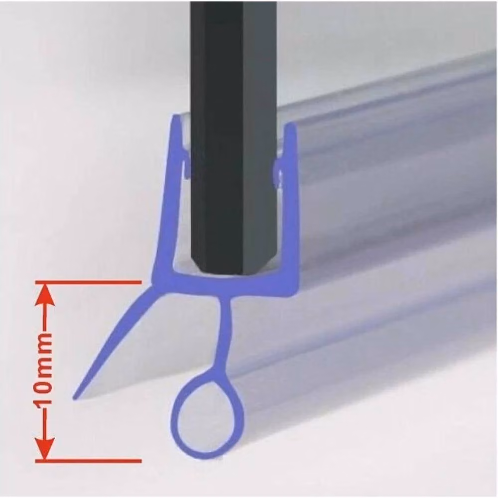 NESTLUNE Clear Plastic and Rubber Bath Shower Screen Door Seal Strip – 3