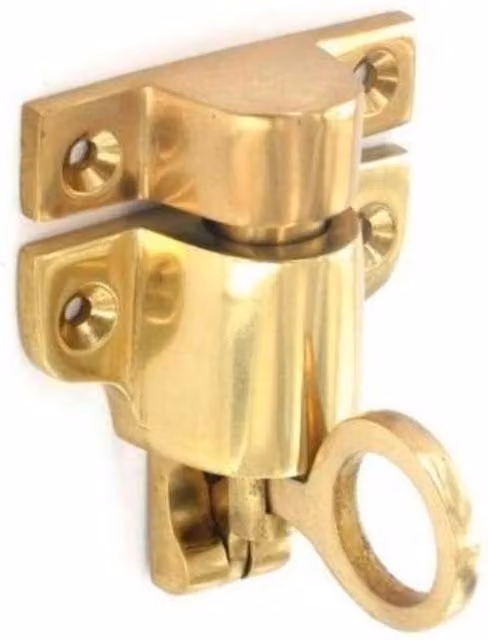 Securit Brass Fanlight Catch in Brown and Gold