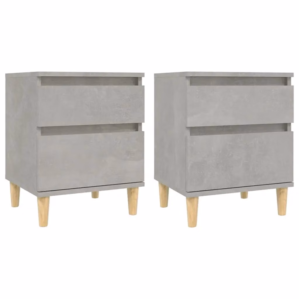 Berkfield Home Set of 2 Bedside Cabinets in Concrete Grey, W/D/H: 40 x 35 x 50 cm – 2
