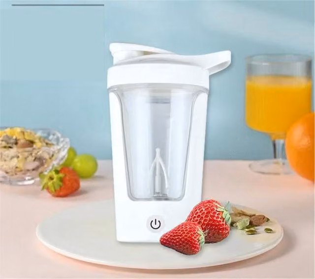 Leaper Rechargeable Automatic Blender Cup with Temperature Display and Drop Resistance in White