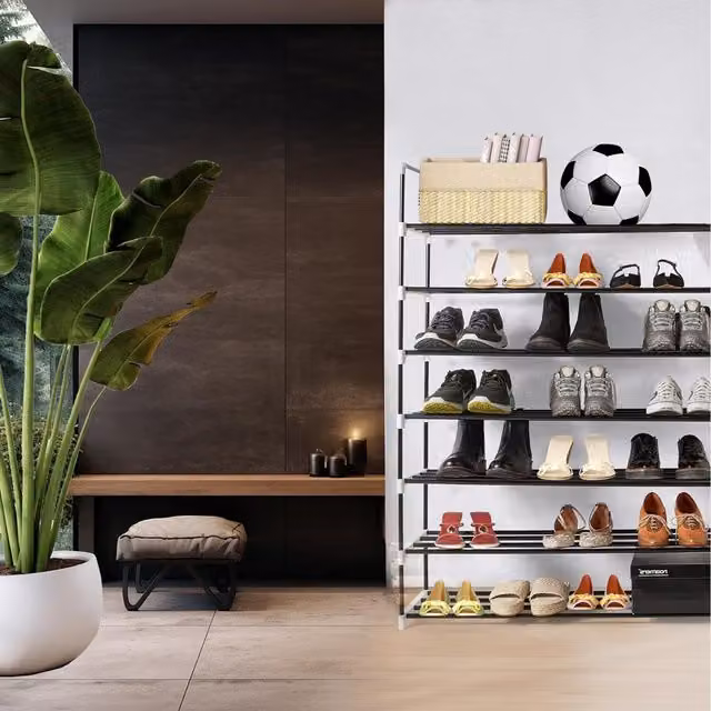 MantraRaj 7 Tier Heavy Duty Metal Shoe Rack in Grey