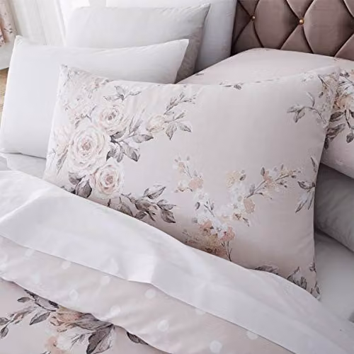 Catherine Lansfield Canterbury Floral Reversible Quilted Bedspread in Blush Pink, W: 220 cm, D: 230 cm – 3