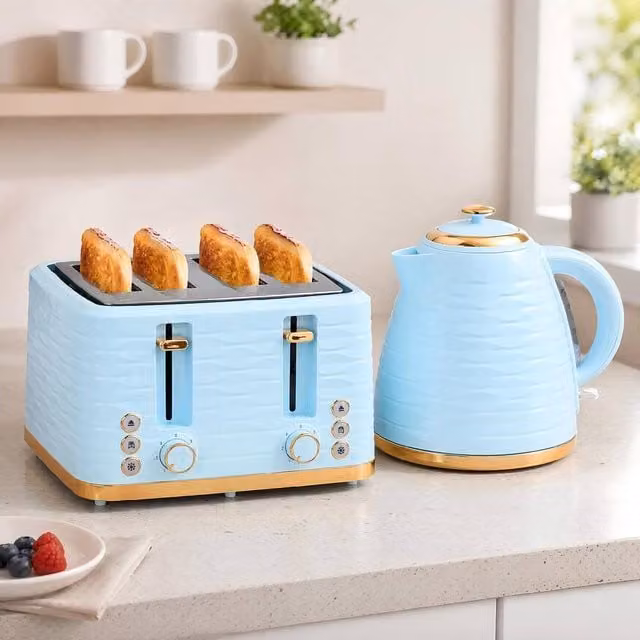 STILVORA Kettle and Toaster Set, Blue