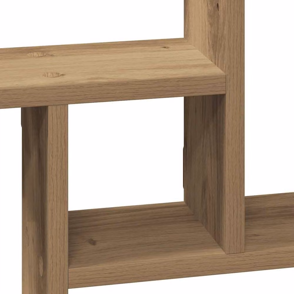 Berkfield Home Artisan Oak Wall Shelves, 2 Piece Set in Brown, W/D/H: 38 x 12 x 38 cm – 2