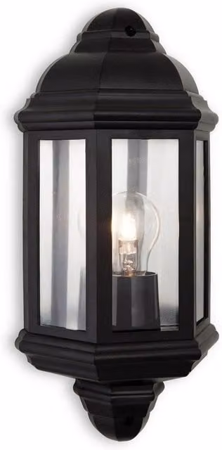Netlighting Park 1 Black Polycarbonate Outdoor Wall Lantern IP44 E27