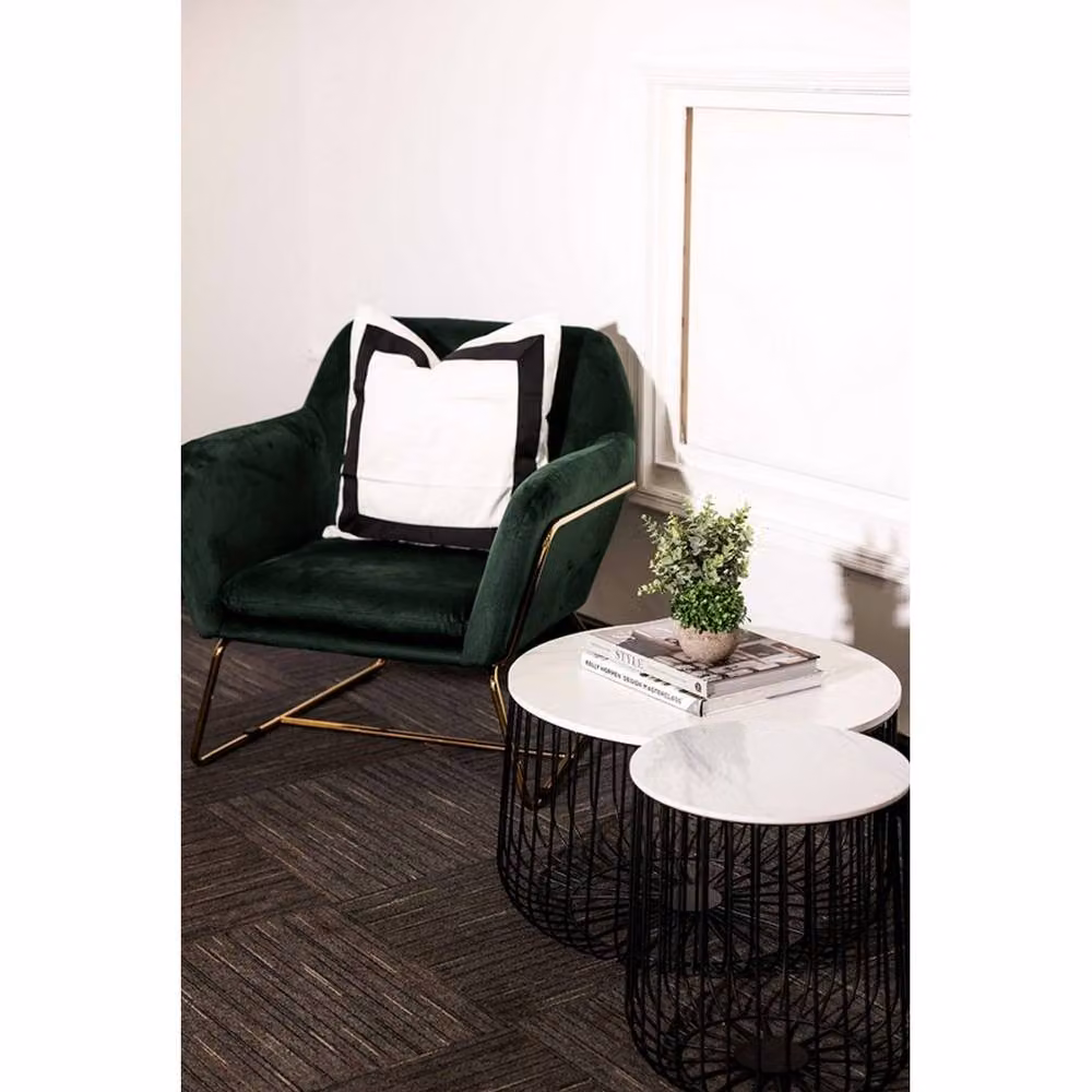 LPD Charles Racing Green Velvet Fabric Armchair W75.5 x D66 x H76.5 cm – 5