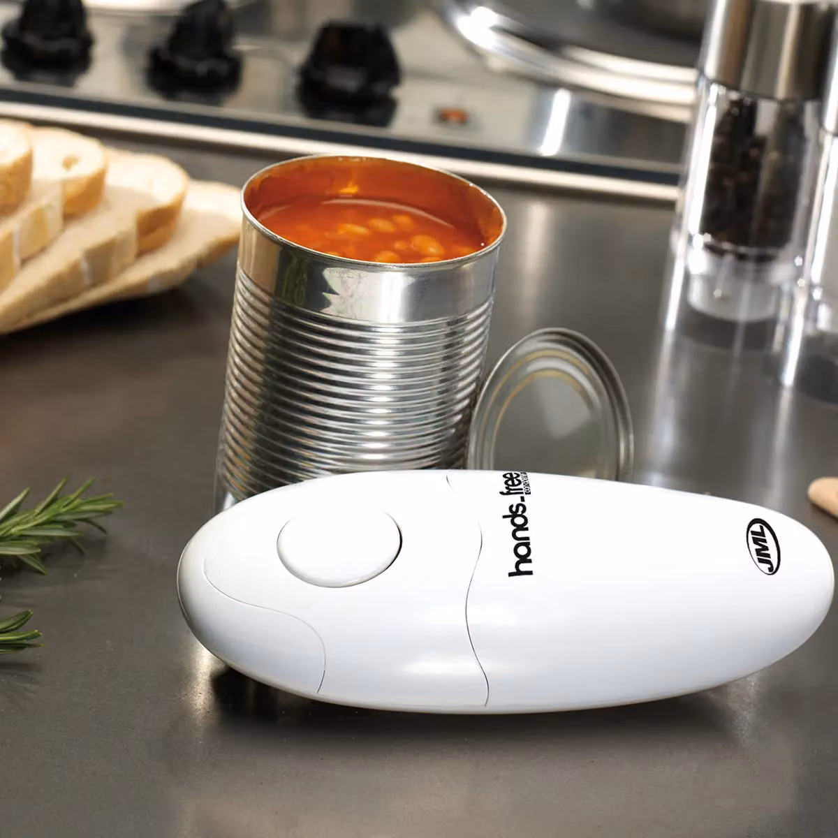 JML Hands Free Electric Can Opener in White – 6