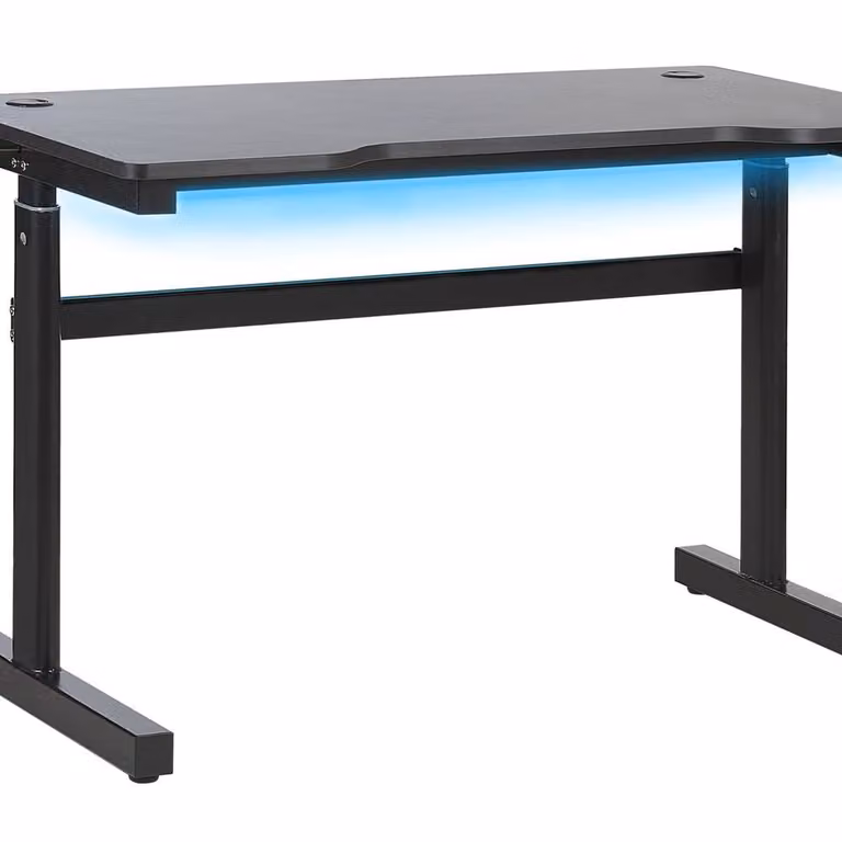 Wyld and Coco Adjustable Gaming Desk in Black with Manual Crank and Height Adjustment, W: 120 cm, D: 60 cm