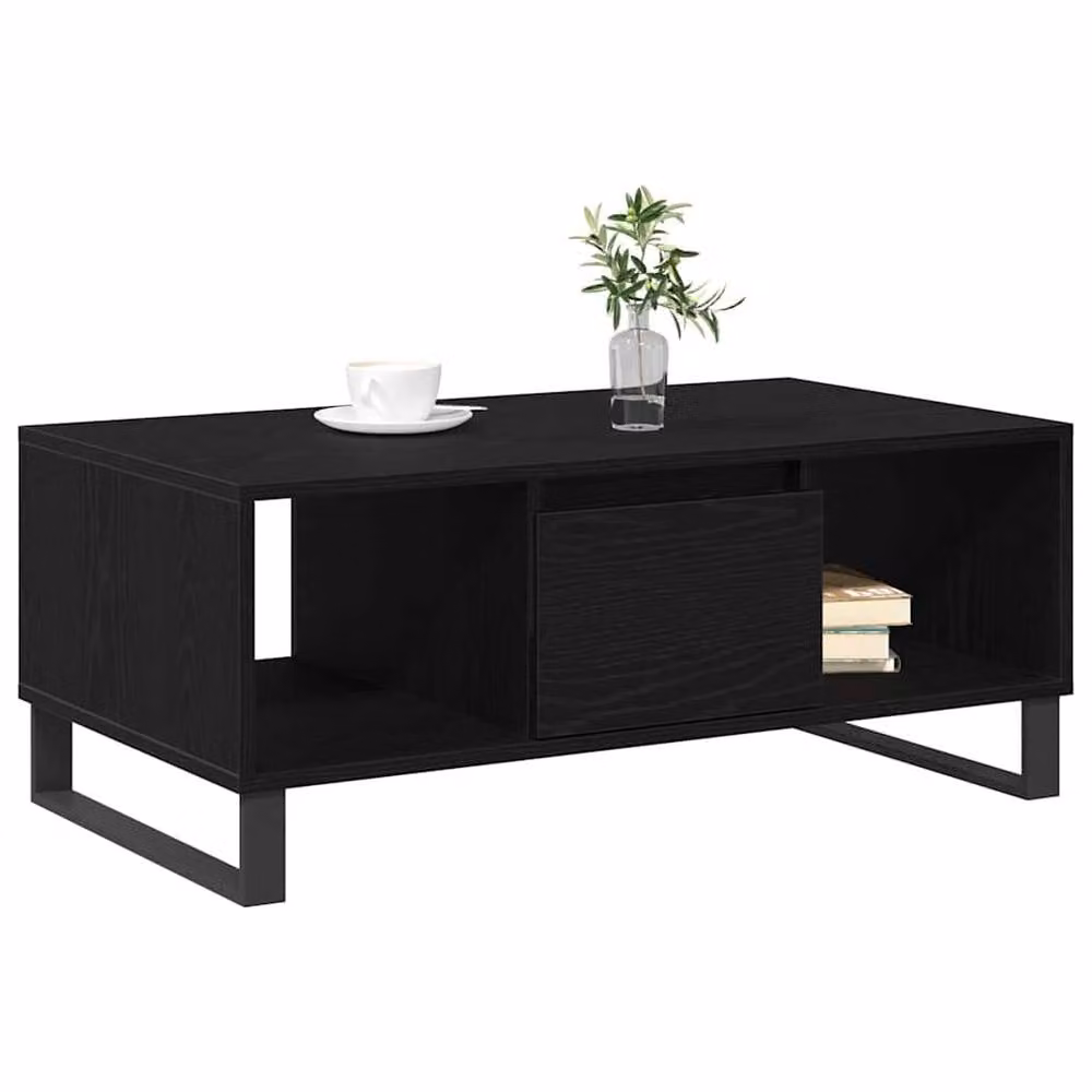 Berkfield Home Black Oak Coffee Table, W/D/H: 90 x 50 x 36.5 cm – 3