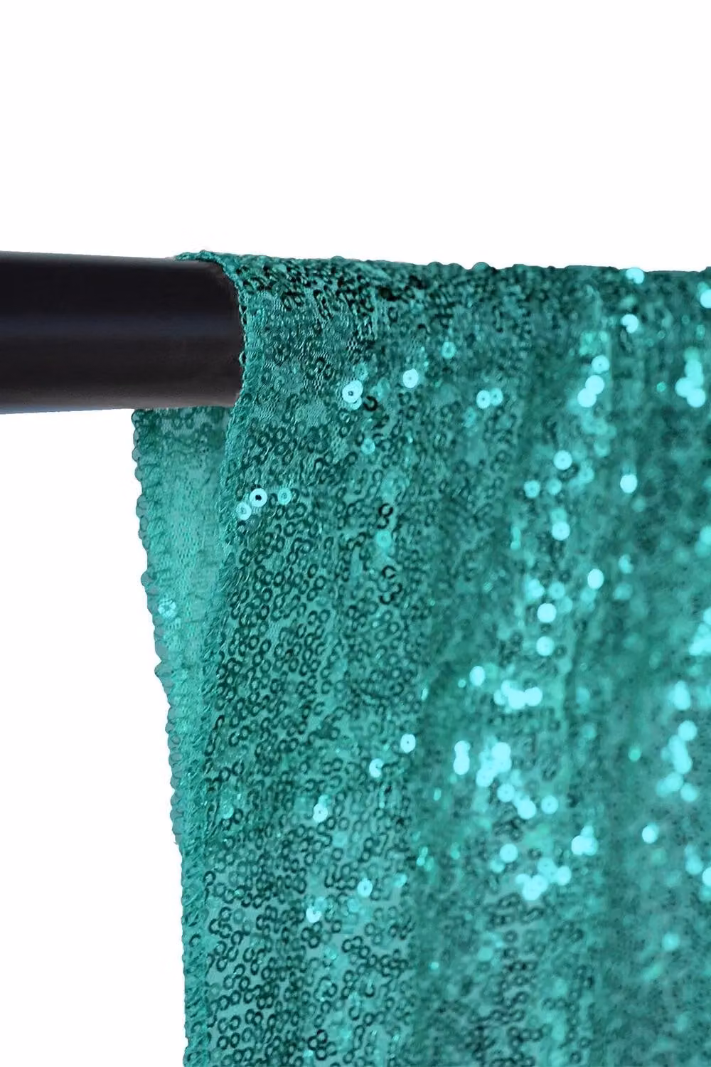 Neel Blue Shiny Sequin Backdrop Glitter Curtain in Emerald, W: 121.92 cm, H: 274.32 cm – 3