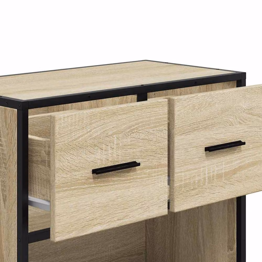 Berkfield Home Elegant Bedside Cabinet in Sonoma Oak Light Brown, W/D/H: 60 x 31 x 60 cm – 4