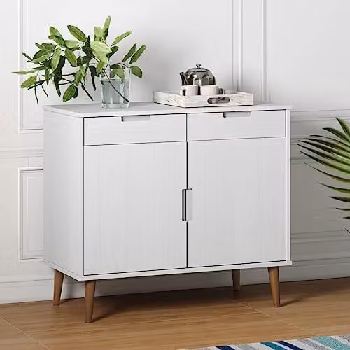 vidaXL Revera MOLDE Sideboard in White Solid Pine Wood W/D/H: 90 x 40 x 80 cm – 2