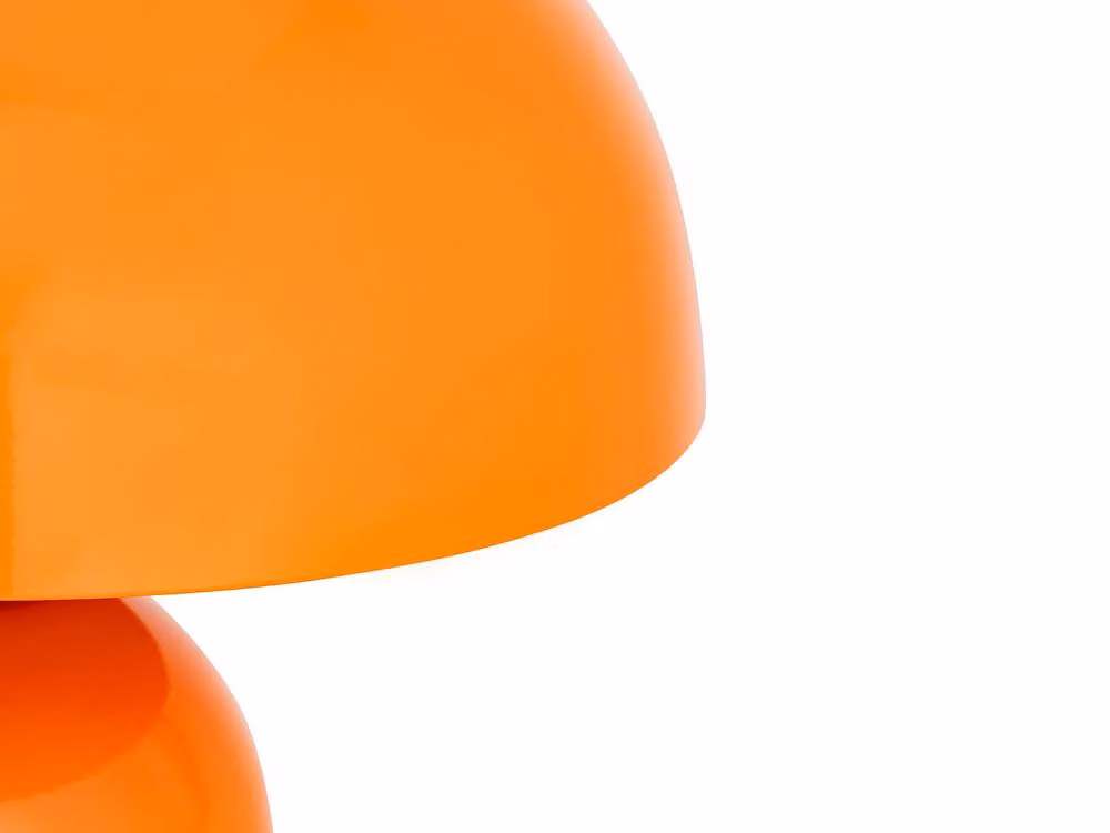 Vente-unique Sidney Mushroom Table Lamp in Orange Metal with Gold/Brass Accents, D31 x H25 cm – 3