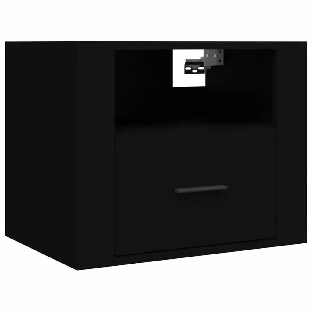 Berkfield Home Wall-mounted Bedside Cabinet in Black, W: 50 cm, D: 36 cm, H: 40 cm – 2