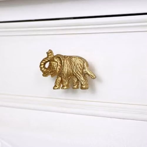 Melody Maison Matt Gold Elephant Metal Drawer Knob