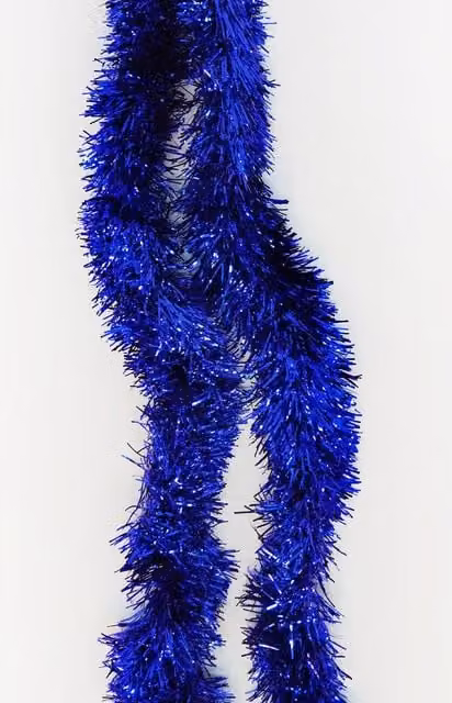 Neel Blue Shiny Metallic Fine Foil Christmas Tinsel Garland, 2m – 1