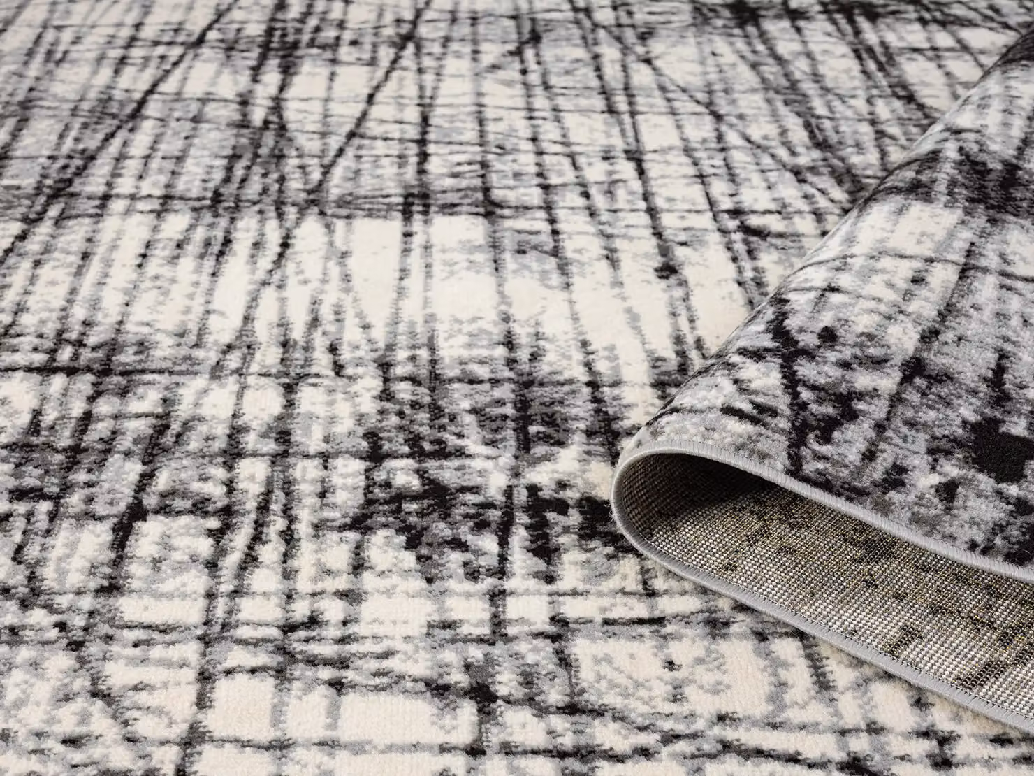 Desire Rugs Obsidian Modern Abstract Low Pile Area Rug in Grey, W: 120 cm, L: 170 cm – 3