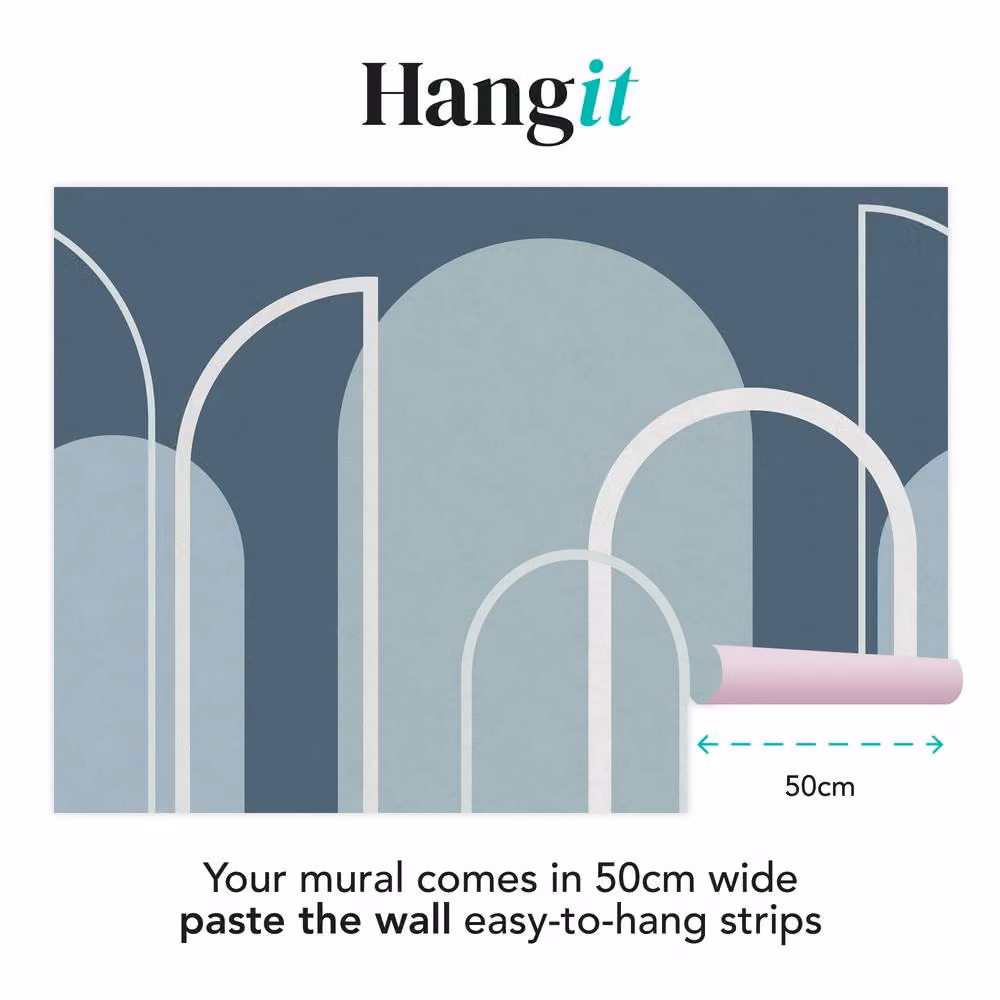 Superfresco Easy Linear Arch Navy Blue Geometric Modern Wall Mural W: 300 cm, H: 280 cm – 2