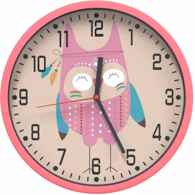 Berkfield Home Pink Round Silent Quartz Wall Clock, Diameter: 25.5 cm