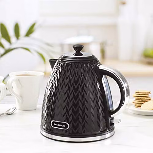 Daewoo Argyle Collection 1.7 l Electric Kettle with Auto Shut Off, Black – 2