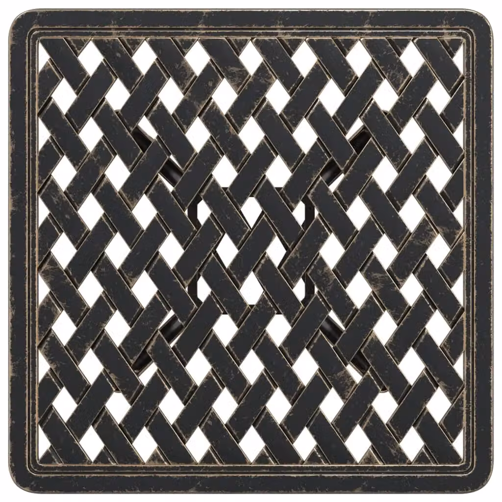Berkfield Home Garden Table in Bronze Brown Cast Aluminium W/D/H: 53 x 53 x 53 cm – 4