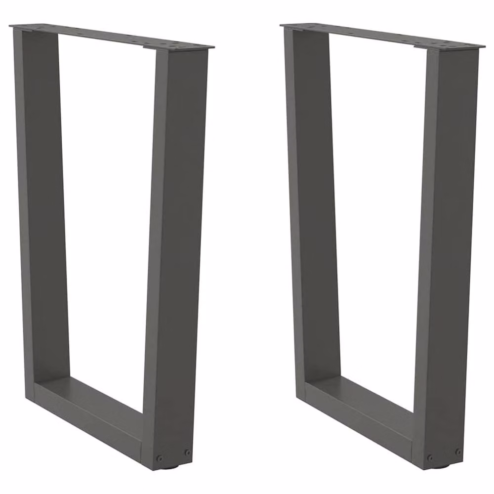 Berkfield Home Modern V-Shape Dining Table Legs, 2 Pieces, Anthracite, H: 70 x 72-73.3 cm – 2