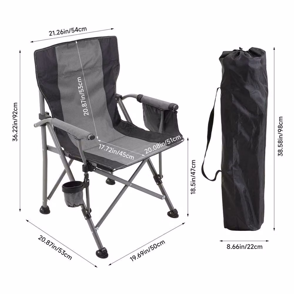 ERGOVEXA Grey Folding Camping Chair for Outdoor Garden Beach and Picnic Use – 2