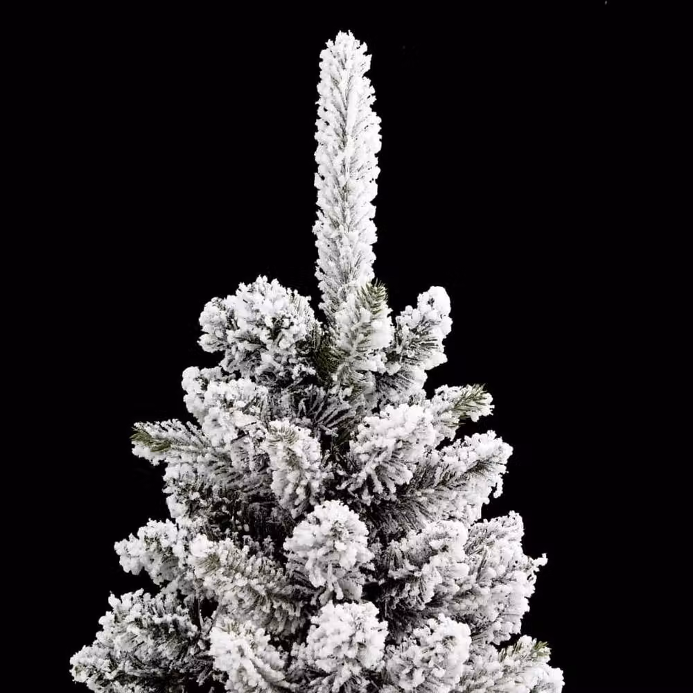 Berkfield Home Beautiful Slim Artificial Flocked Christmas Tree in White, Height: 150 cm – 6